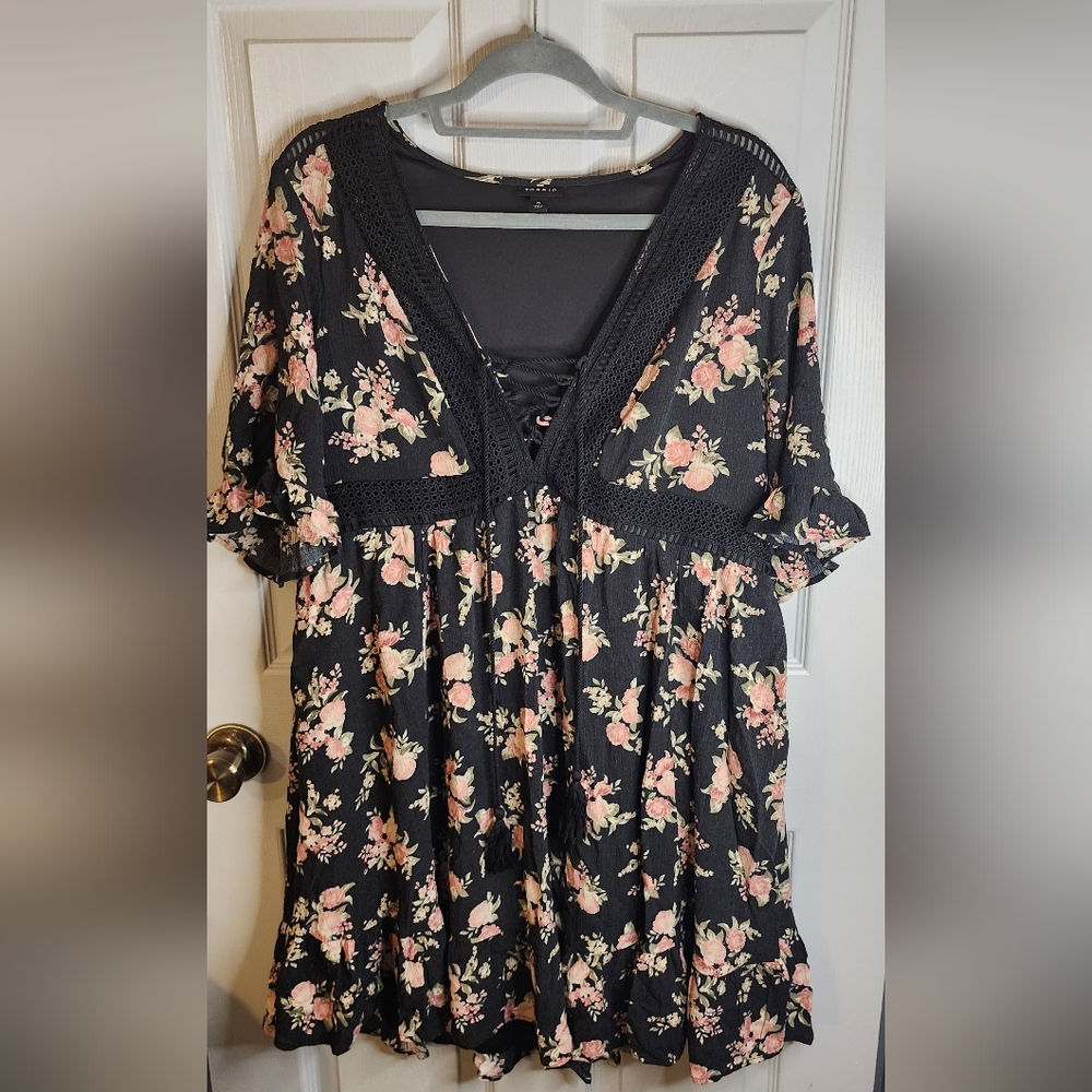 Torrid Back Dress with Floral Details